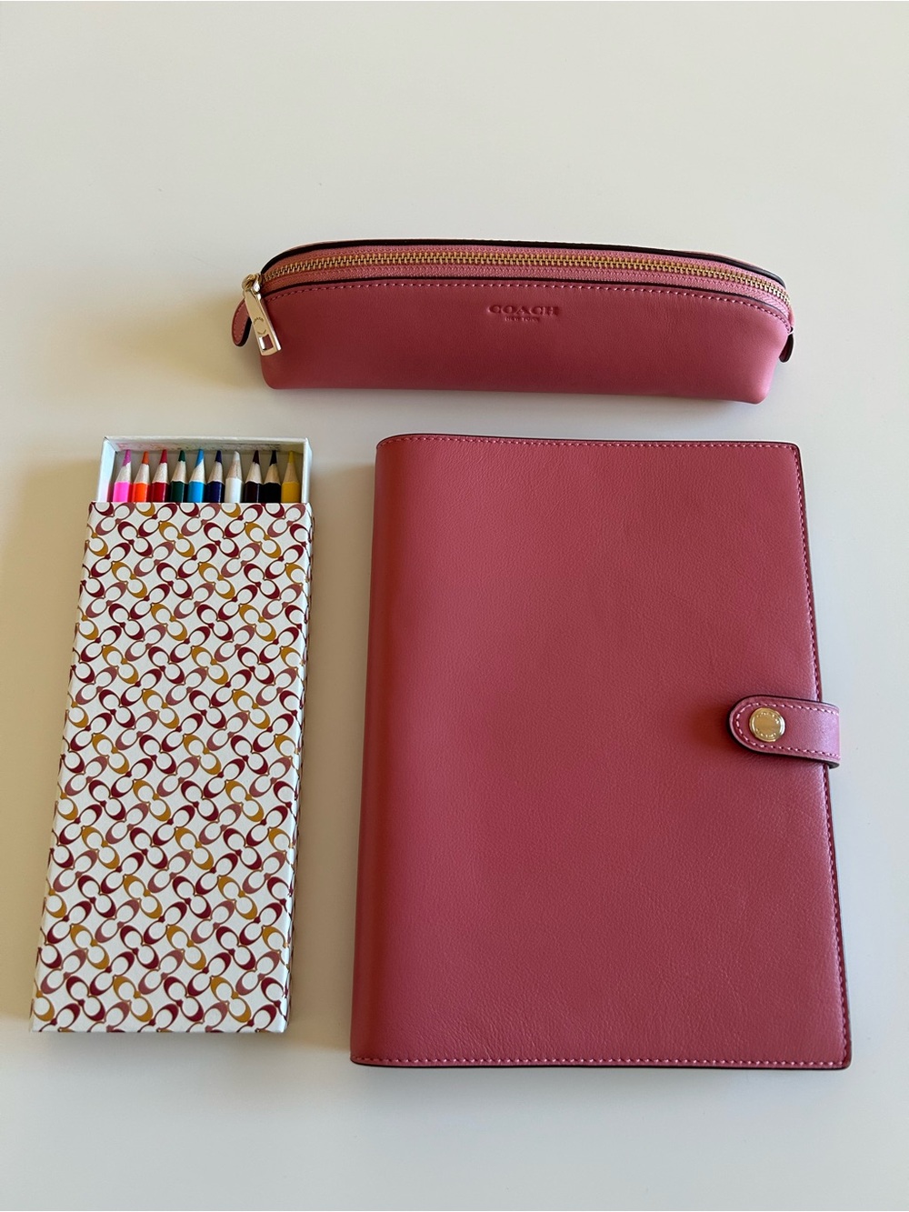 COACH office set - Notebook, color pencils and case
